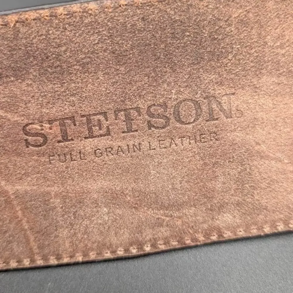 Wide Stetson Belt Womens L Brown Distressed Full Grain Leather Western Rodeo